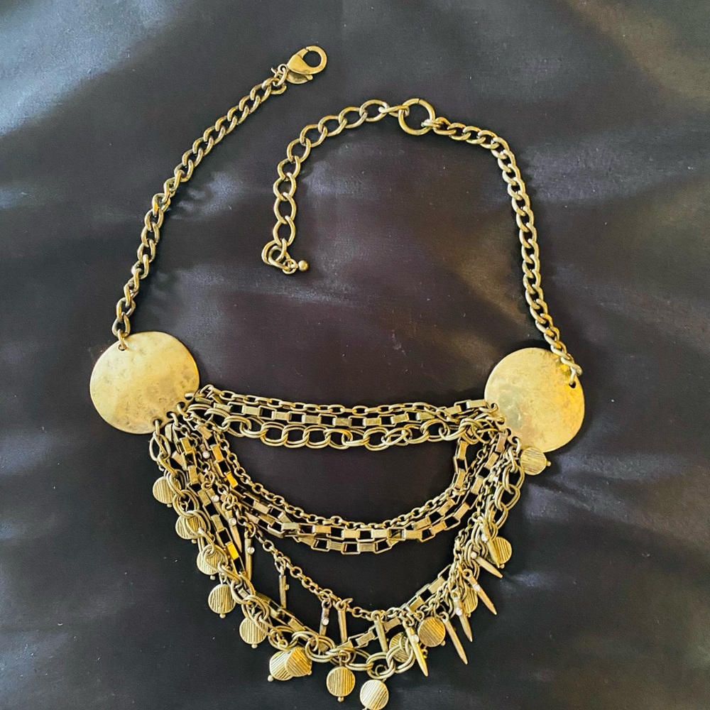 Egyptian style brass necklace